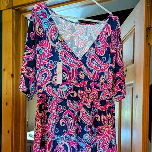 NWT Lilly Pulitzer Parigi Boat Neck Romper size L